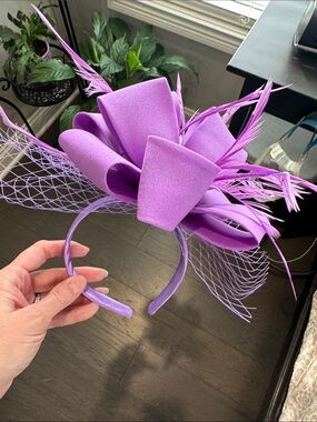 Purple Feathered Fascinator Headband